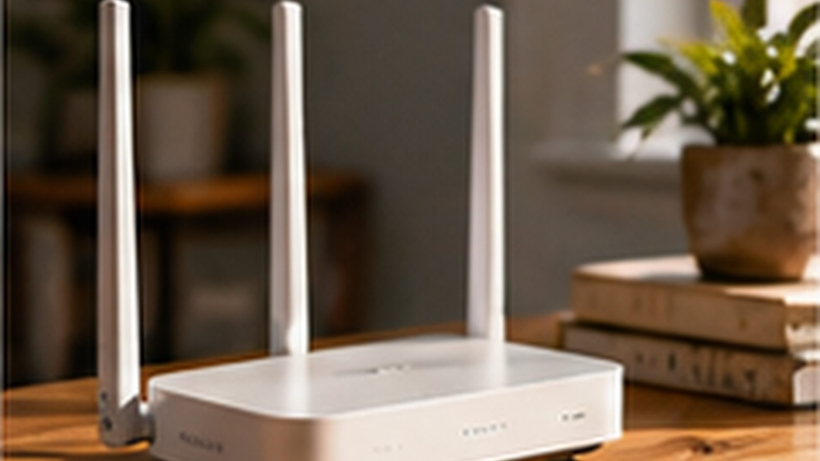 Router genérico en una estancia doméstica abierta.